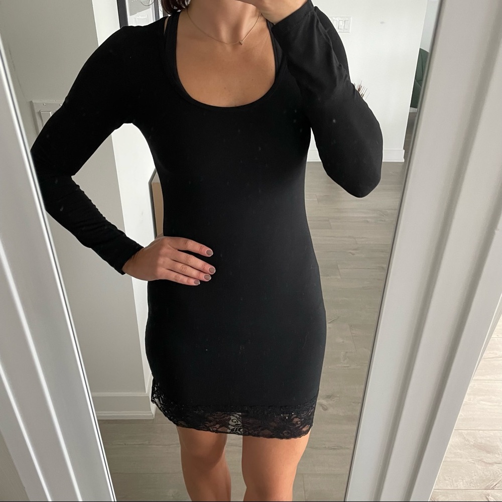 Mini dress with lace